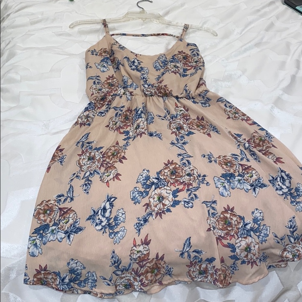 Floral pale pink dress